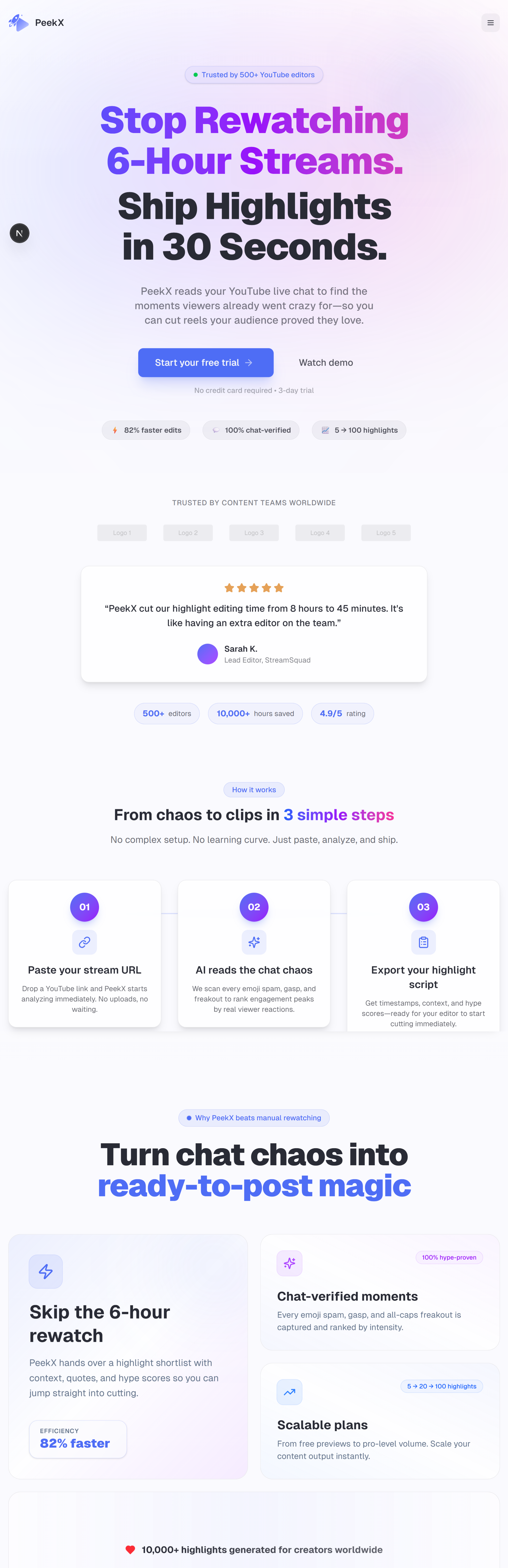 PeekX 網頁展示圖 1